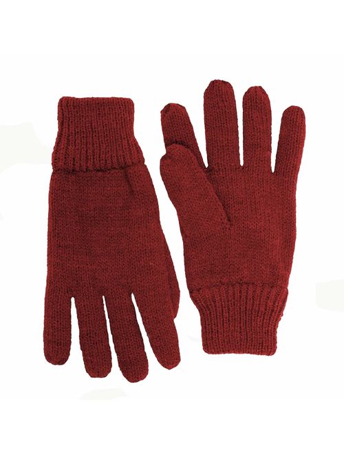 SANREMO Unisex Kids Knitted Fleece Lined Warm Winter Gloves