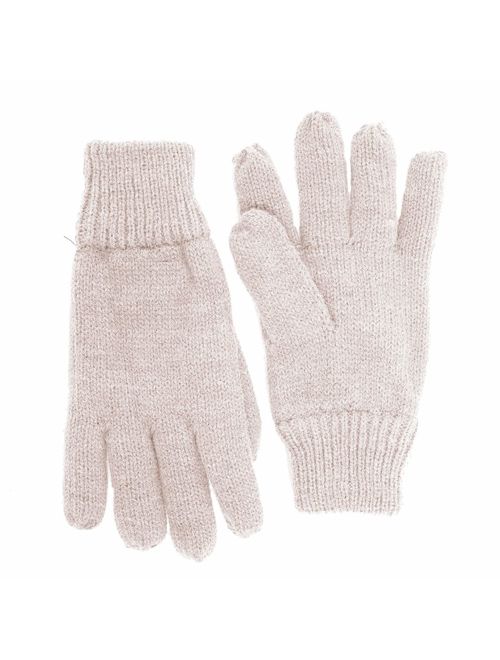 SANREMO Unisex Kids Knitted Fleece Lined Warm Winter Gloves