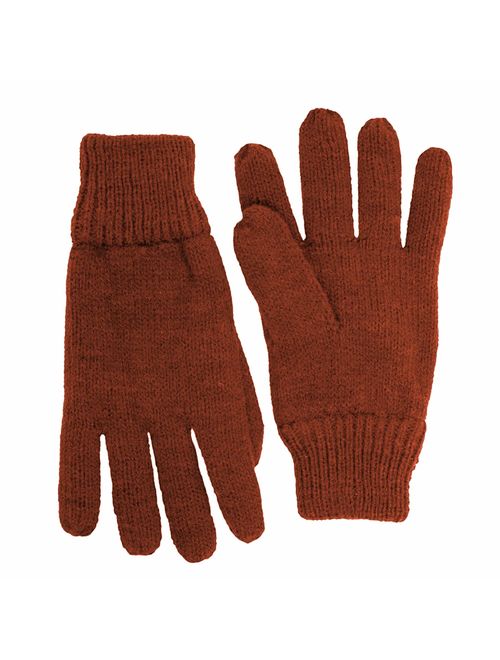 SANREMO Unisex Kids Knitted Fleece Lined Warm Winter Gloves