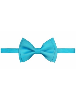 Retreez Solid Matte Color Woven Microfiber Pre-tied Boy's Bow Tie