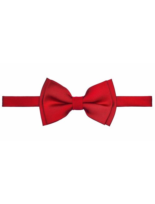 Retreez Solid Matte Color Woven Microfiber Pre-tied Boy's Bow Tie