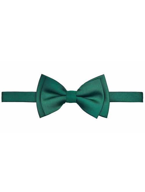 Retreez Solid Matte Color Woven Microfiber Pre-tied Boy's Bow Tie