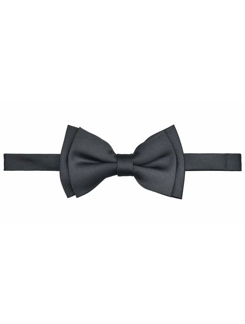 Retreez Solid Matte Color Woven Microfiber Pre-tied Boy's Bow Tie