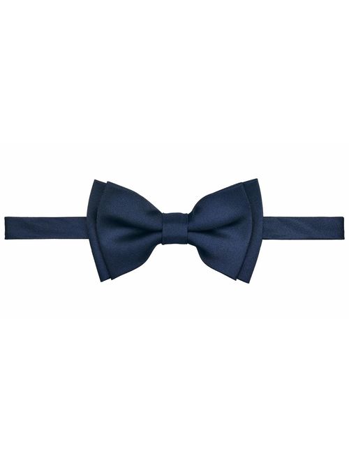 Retreez Solid Matte Color Woven Microfiber Pre-tied Boy's Bow Tie