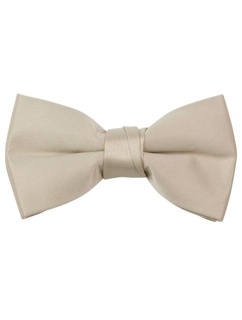 Spring Notion Boys' Pre-tied Banded Satin Bow Tie, Optional Gift Box