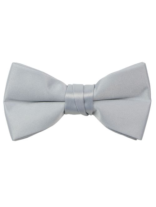 Spring Notion Boys' Pre-tied Banded Satin Bow Tie, Optional Gift Box