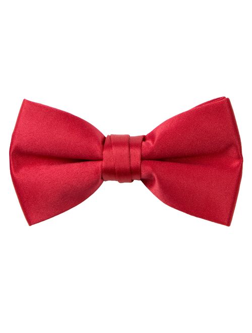 Spring Notion Boys' Pre-tied Banded Satin Bow Tie, Optional Gift Box