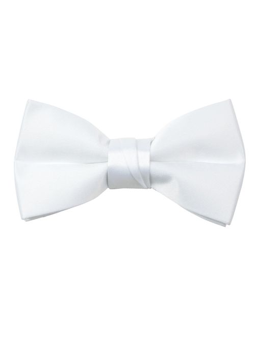 Spring Notion Boys' Pre-tied Banded Satin Bow Tie, Optional Gift Box