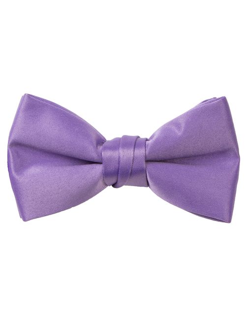 Spring Notion Boys' Pre-tied Banded Satin Bow Tie, Optional Gift Box