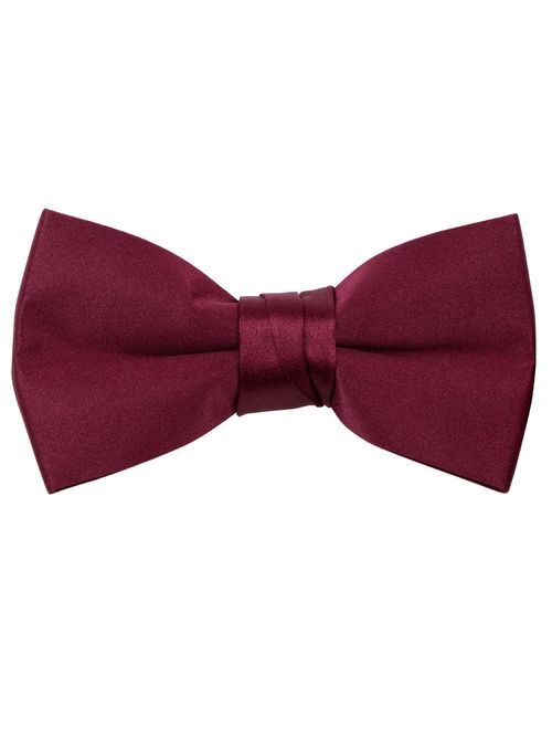 Spring Notion Boys' Pre-tied Banded Satin Bow Tie, Optional Gift Box