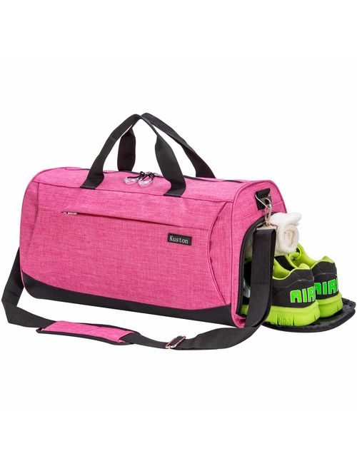 Kuston Sports Gym Bag with Shoes Compartment Travel Duffel Bag for Men and Women