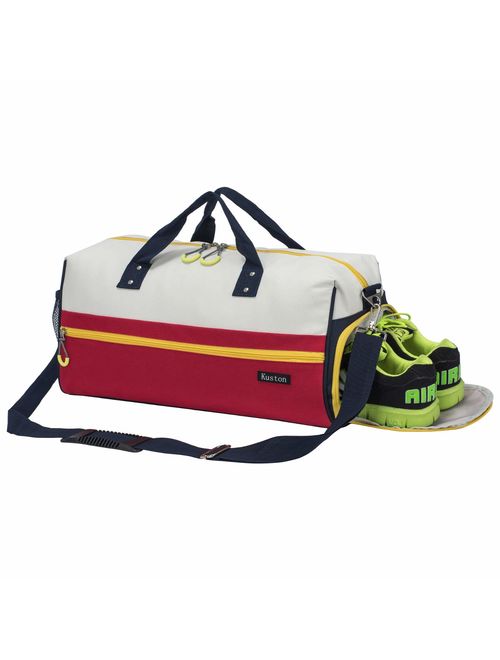 Kuston Sports Gym Bag with Shoes Compartment Travel Duffel Bag for Men and Women