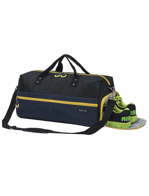 Kuston Sports Gym Bag with Shoes Compartment Travel Duffel Bag for Men and Women