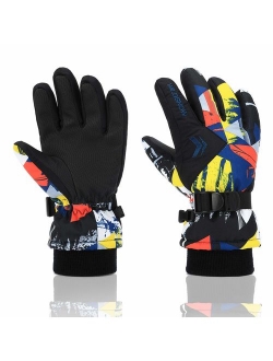 Ski Gloves, RunRRIn 100% Waterproof Warm Snow Gloves for Mens, Womens, and Kids