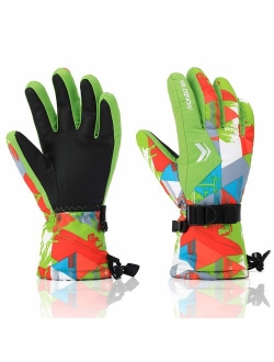 Ski Gloves, RunRRIn 100% Waterproof Warm Snow Gloves for Mens, Womens, and Kids