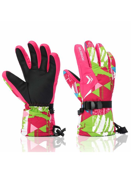 Ski Gloves, RunRRIn 100% Waterproof Warm Snow Gloves for Mens, Womens, and Kids