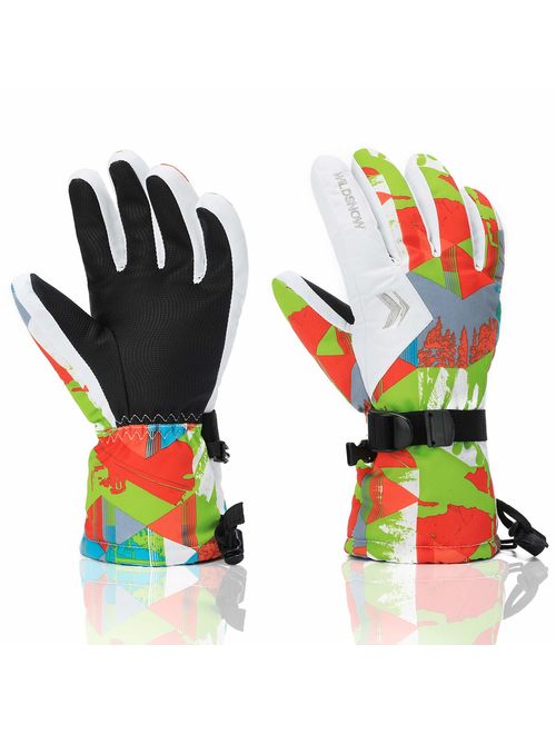 Ski Gloves, RunRRIn 100% Waterproof Warm Snow Gloves for Mens, Womens, and Kids