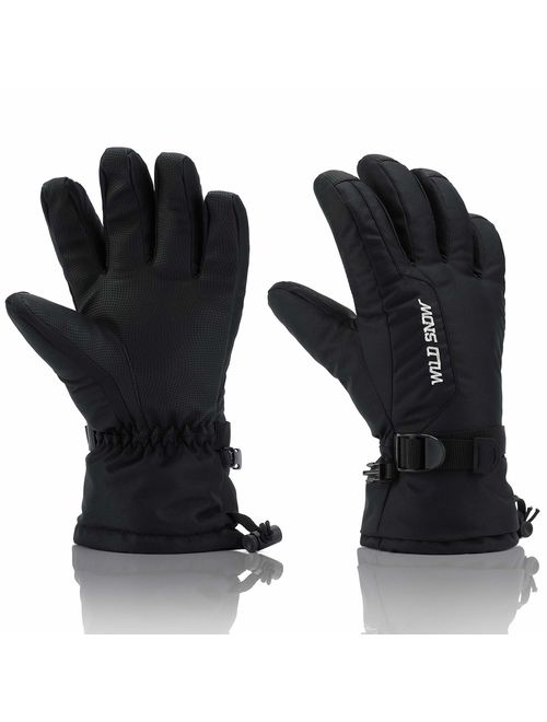 Ski Gloves, RunRRIn 100% Waterproof Warm Snow Gloves for Mens, Womens, and Kids