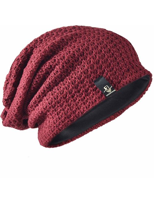 FORBUSITE Mens Slouchy Long Beanie Knit Cap for Summer Winter, Oversize