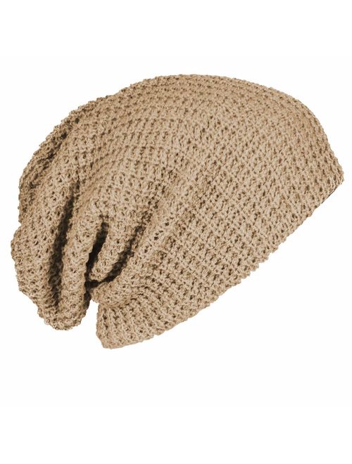 FORBUSITE Mens Slouchy Long Beanie Knit Cap for Summer Winter, Oversize