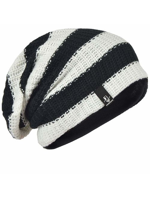 FORBUSITE Mens Slouchy Long Beanie Knit Cap for Summer Winter, Oversize