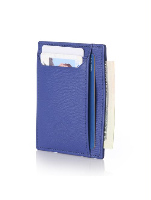 Alpine Swiss RFID Mens Thin Minimalist ID Card Case Slim Front Pocket Wallets 4 Top Styles