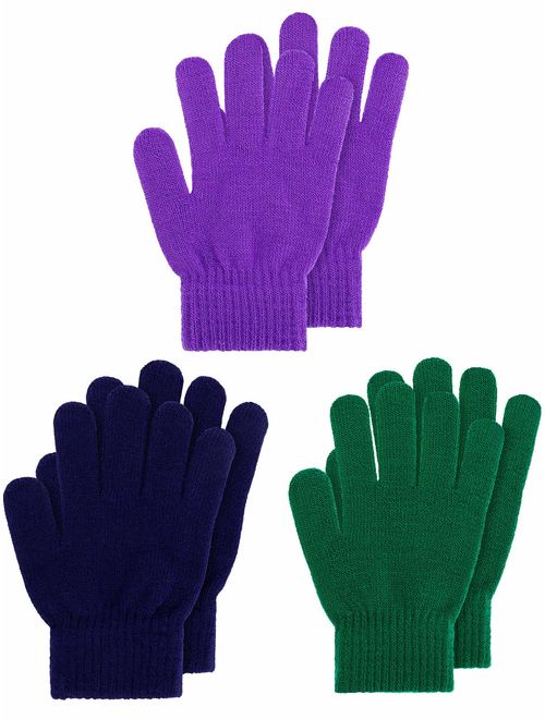 Kids Gloves Full Fingers Knitted Gloves Warm Mitten Winter Favor for Little Boys and Girls