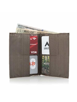 ALLETT World's Thinnest Nylon Original Wallet (4-24 cards, 2 cash pockets) Thin Vegan Front Pocket Bifold, Made in USA