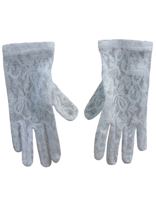 N'Ice Caps Girls Stretch White Special Occasion Parade Costume Gloves