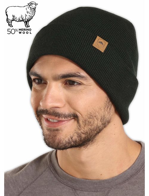 Tough Headwear Winter Beanie Knit Hats for Men & Women - Warm, Stretchy & Soft Cold Weather Stylish Toboggan Watch Caps - Serious Cuff Beanies for Serious Style