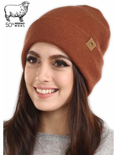 Tough Headwear Winter Beanie Knit Hats for Men & Women - Warm, Stretchy & Soft Cold Weather Stylish Toboggan Watch Caps - Serious Cuff Beanies for Serious Style