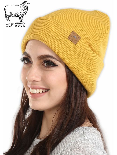 Tough Headwear Winter Beanie Knit Hats for Men & Women - Warm, Stretchy & Soft Cold Weather Stylish Toboggan Watch Caps - Serious Cuff Beanies for Serious Style