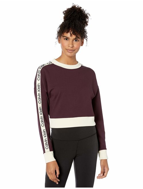 Calvin Klein Women's Logo Tape Crop Pullover