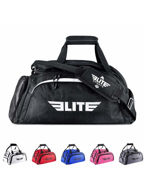 Elite Sports Boxing Gym Duffle Bag for MMA, BJJ, Jiu Jitsu Gear, Duffel Athletic Gym Backpack with Shoes Compartment