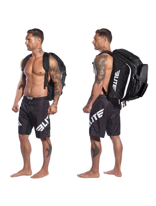 Elite Sports Boxing Gym Duffle Bag for MMA, BJJ, Jiu Jitsu Gear, Duffel Athletic Gym Backpack with Shoes Compartment