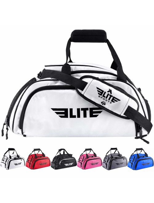 Elite Sports Boxing Gym Duffle Bag for MMA, BJJ, Jiu Jitsu Gear, Duffel Athletic Gym Backpack with Shoes Compartment