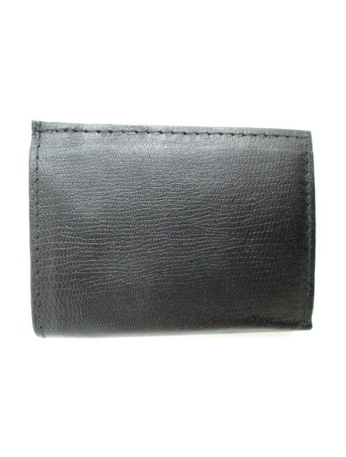 Dangerous Threads Mens Black Leather Wallet Lambskin"Flip" Trifold 732