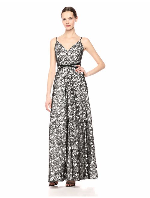 Calvin Klein Women's Spaghetti Strap V Neck Gown