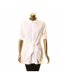 Women's Roll Sleeve Tie Waist Tunic