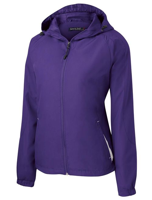 Sport-Tek Women's Colorblock Hooded Shell Jacket