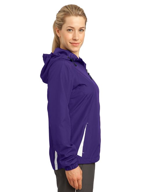 Sport-Tek Women's Colorblock Hooded Shell Jacket