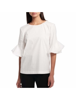 Women's Short Ruffle Sleeve Blouse