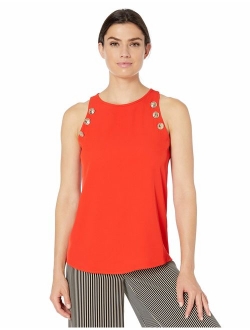 Women's Sleeveless Tank with Buttons