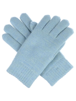 BYOS Winter Women's Toasty Warm Plush Fleece Lined Knit Gloves in Solid & Glitter