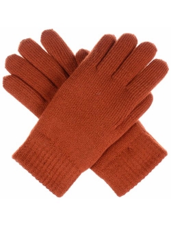 BYOS Winter Women's Toasty Warm Plush Fleece Lined Knit Gloves in Solid & Glitter