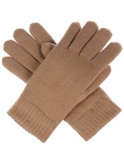 BYOS Winter Women's Toasty Warm Plush Fleece Lined Knit Gloves in Solid & Glitter