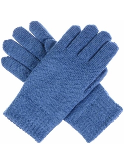 BYOS Winter Women's Toasty Warm Plush Fleece Lined Knit Gloves in Solid & Glitter