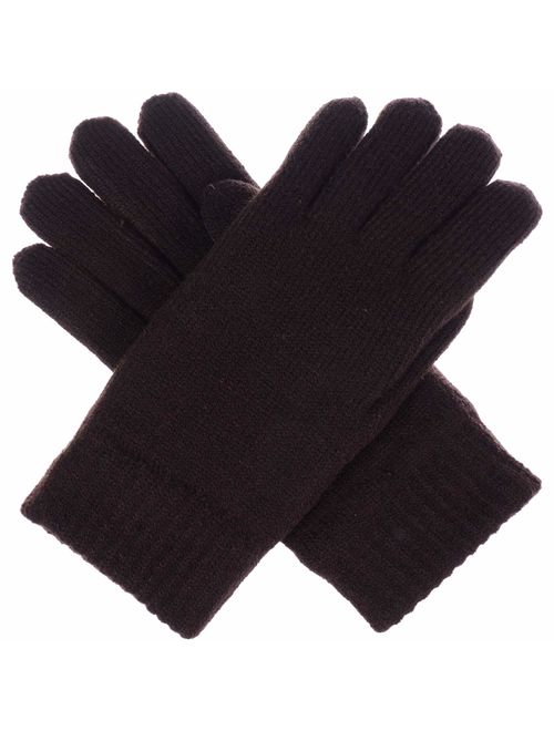 BYOS Winter Women's Toasty Warm Plush Fleece Lined Knit Gloves in Solid & Glitter