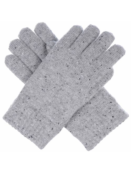 BYOS Winter Women's Toasty Warm Plush Fleece Lined Knit Gloves in Solid & Glitter