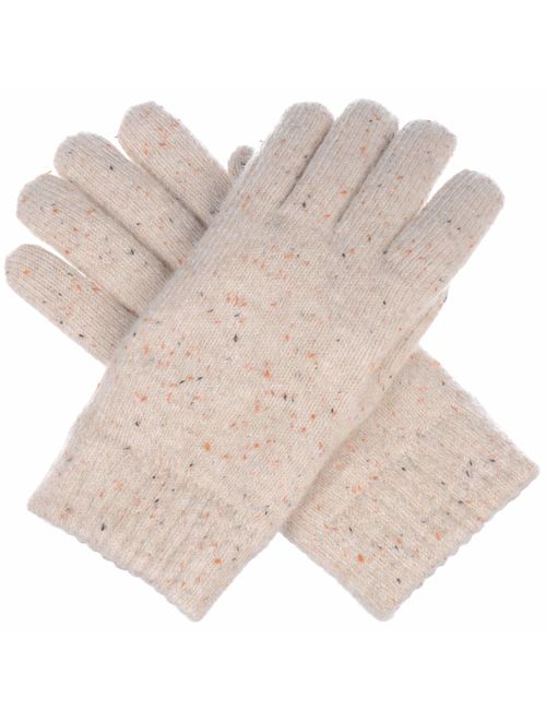 BYOS Winter Women's Toasty Warm Plush Fleece Lined Knit Gloves in Solid & Glitter